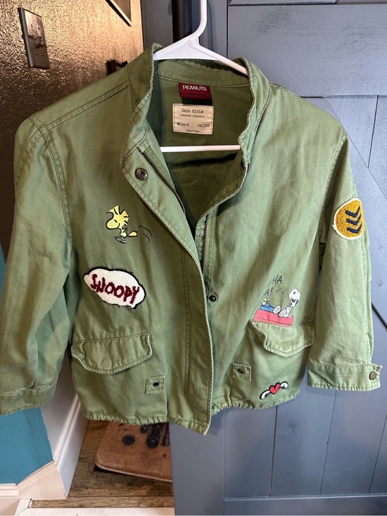 Peanuts Other - Peanuts Olive Green Snoopy & Woodstock Patch Jacket